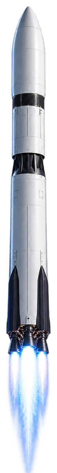 Animated orbital rocket linking to LinkedIn